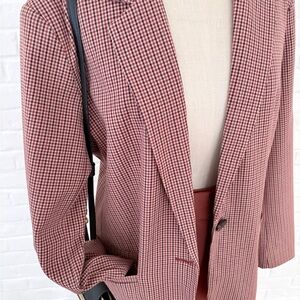 Women's Red Checkered Blazer